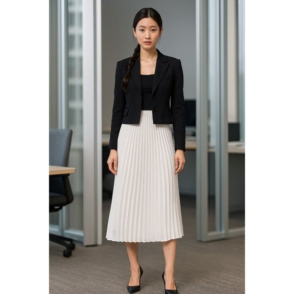 Grace Elements Size S Pleated Pull On Skirt White - Flowy & Fabulous Twirling - Picture 6 of 11